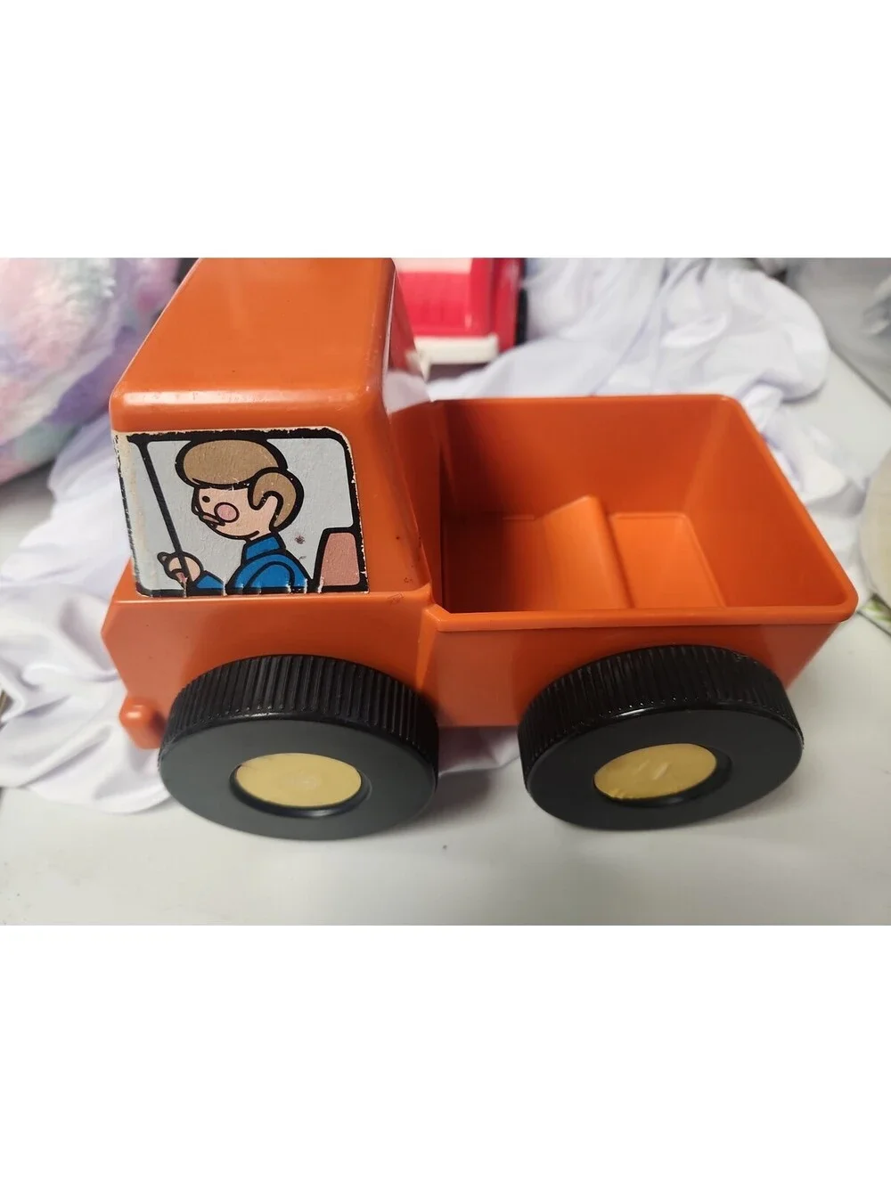 Vintage Orange Tupperware Tupper Toys Pick-Em-Up Truck #1342 Childrens Toy Car